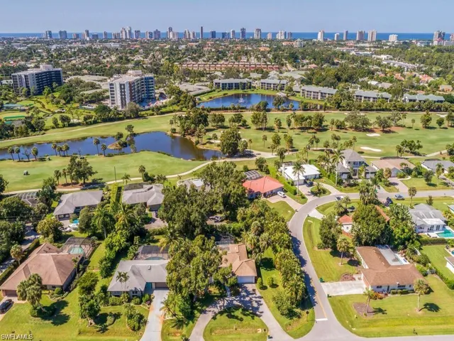 Aerial view of neighborhood