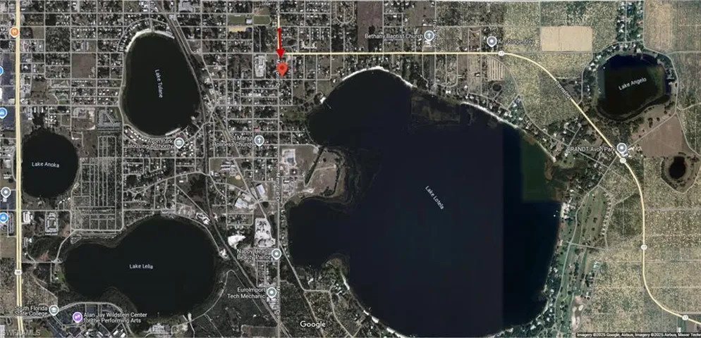 Aerial view of property's location