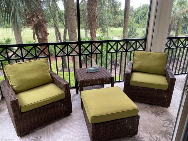 Balcony with golf course view