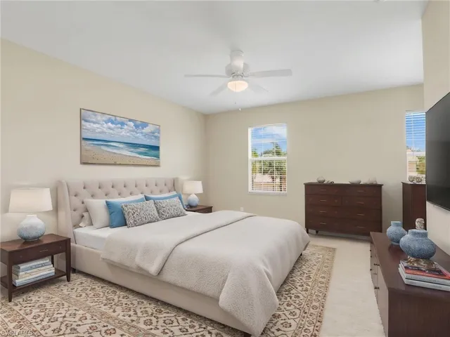 Bedroom with a ceiling fan
