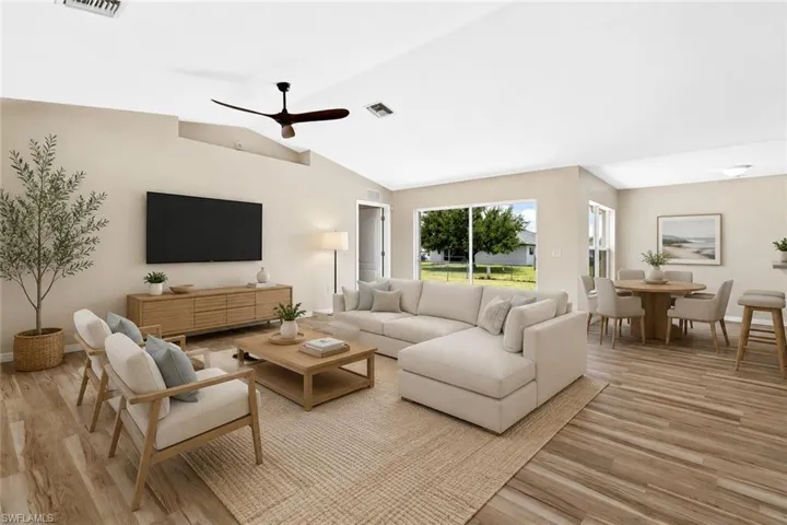 Virtually staged living room
