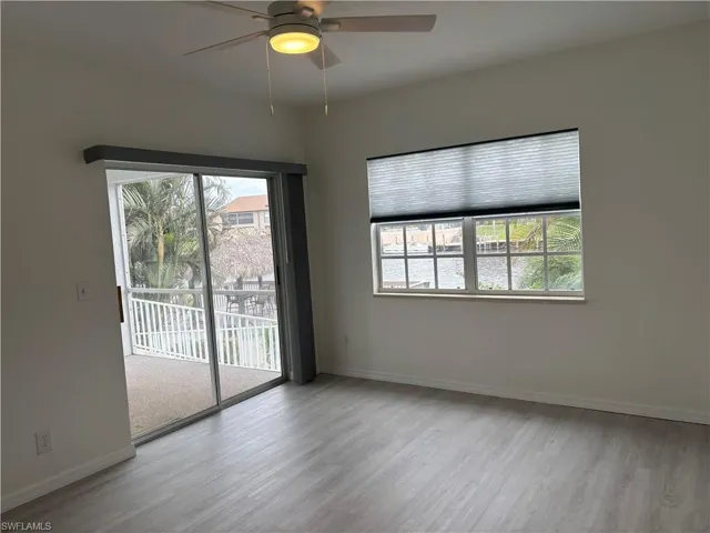 Master bedroom has private slider door entry to screened lanai. Lovely views of Rubicon canal.