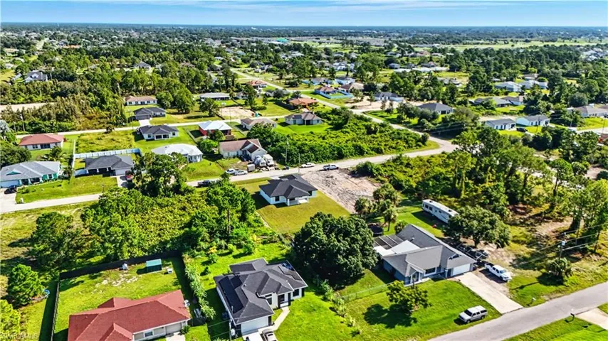 Aerial view of residential area