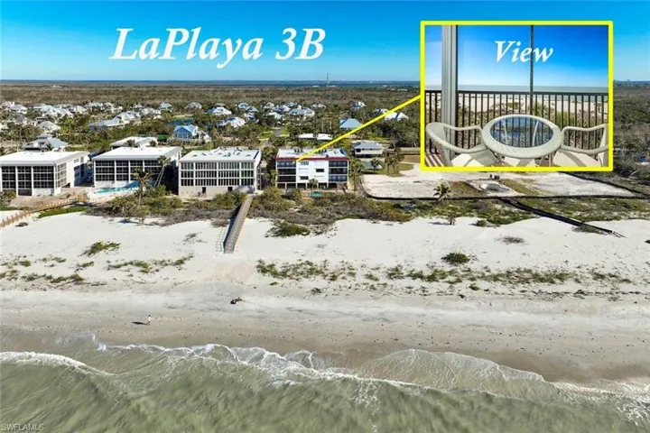 Birds eye view of property - beach front - top floor