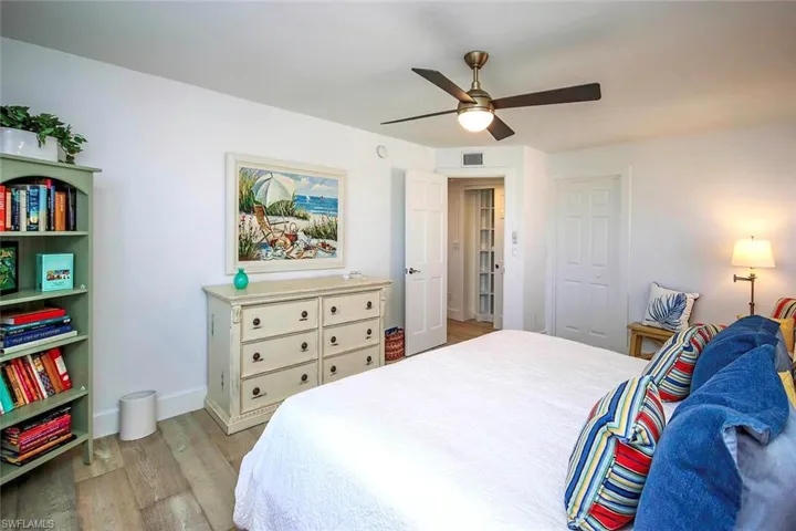 Guest bedroom with coastal design for guest to enjoy their beach retreat.