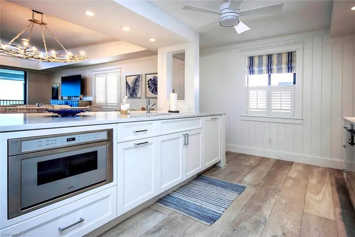 Kitchen opens to the living area