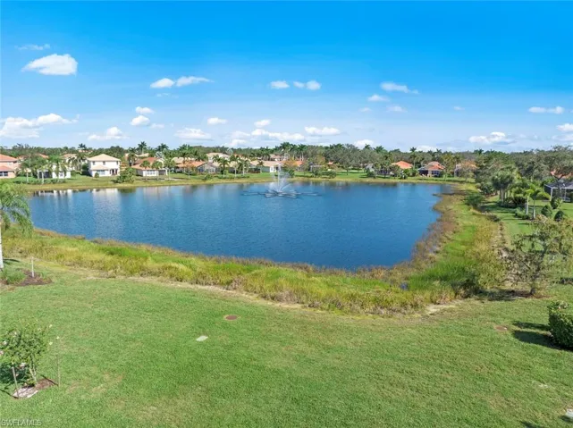 Aerial view of backyard/lake