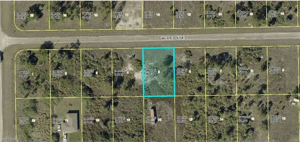 Aerial view of property's location with property boundaries highlighted