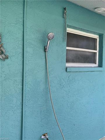 Poolside outdoor shower