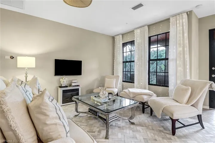 Living room with ceiling fan