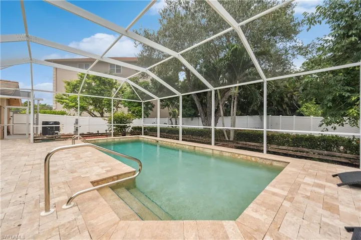 Heated Salt Water Pool Travertine Deck