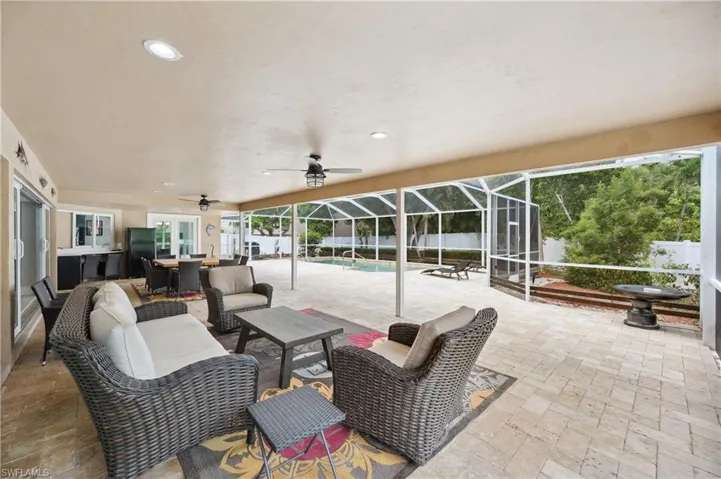 Lanai Undercover Living Area Travertine Deck