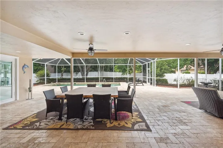 Lanai Undercover Living Area Travertine Deck