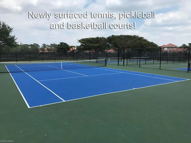 Newly surfaced tennis court