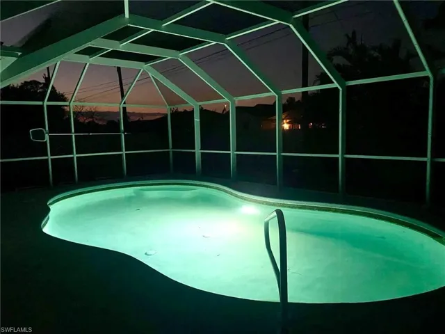 Outdoor pool with a lanai