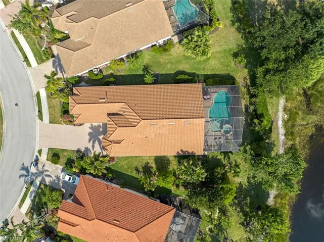 Aerial view directly above home