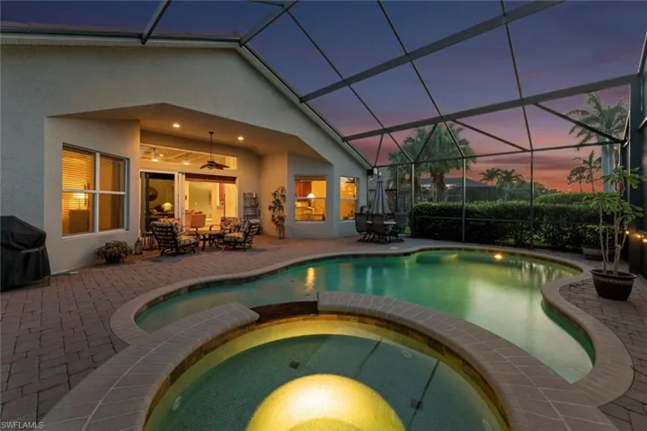 Pool/spa at sunset