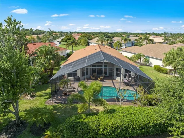 Aerial view of rear of home