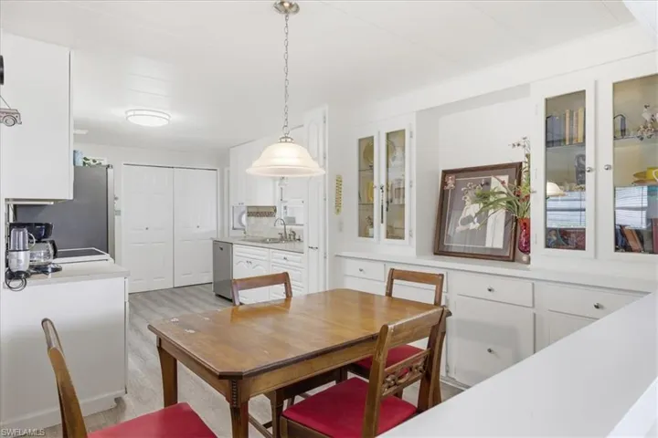 Dining room with light wood finished floors