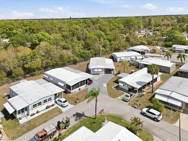 Aerial perspective of suburban area