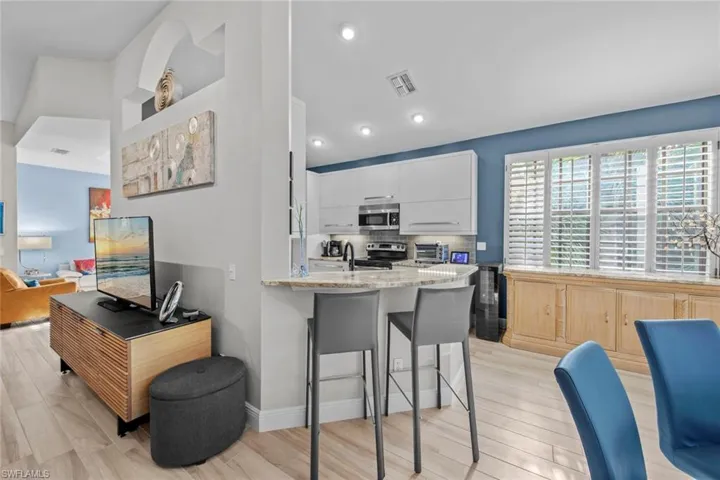 A breakfast bar for convenience