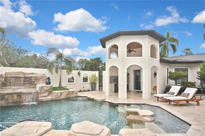 Looking at the water fall and guest house
