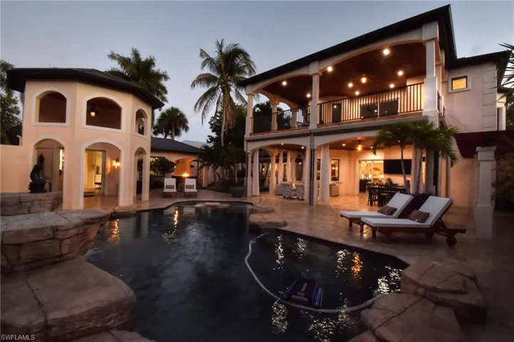 Custom pool with waterfall, heated.