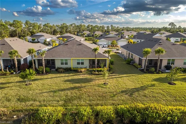 Aerial perspective of suburban area