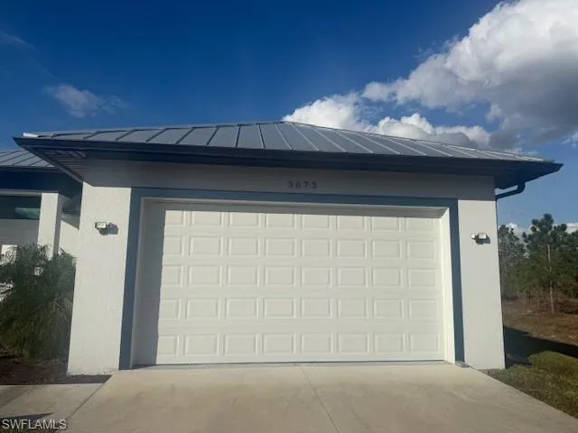 Garage with driveway