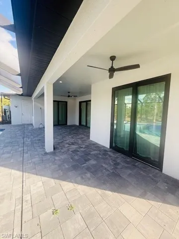 View of patio / terrace with ceiling fan