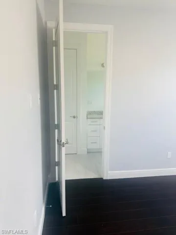 Hallway with baseboards