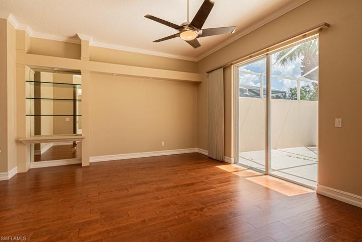 Master bedroom with built in shelves