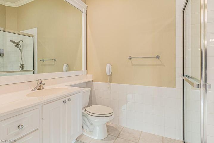 Master bath shower area with vanity
