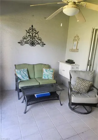 View of patio / terrace with outdoor lounge area and ceiling fan