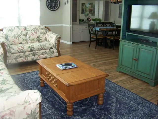 Dining room in background