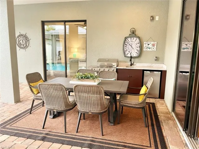 Dining space with sink