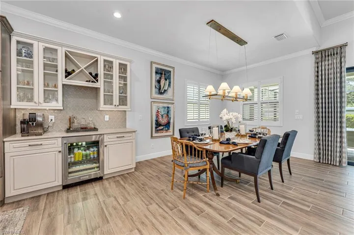 6 foot addition allowed for wine/coffee bar with beverage fridge and wine storage.