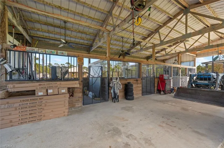 View of horse barn