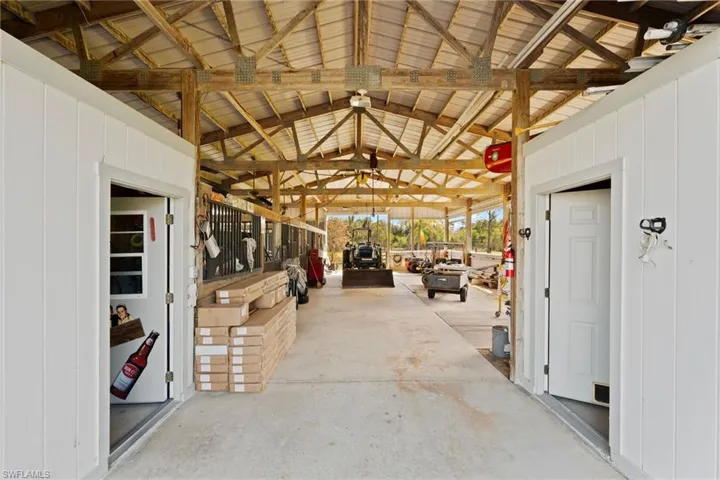 View of horse barn