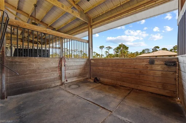 View of horse barn