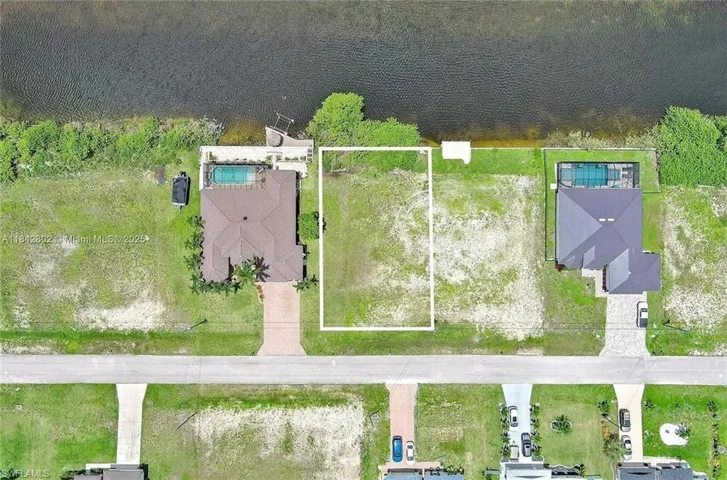 View of subject property with property boundaries highlighted