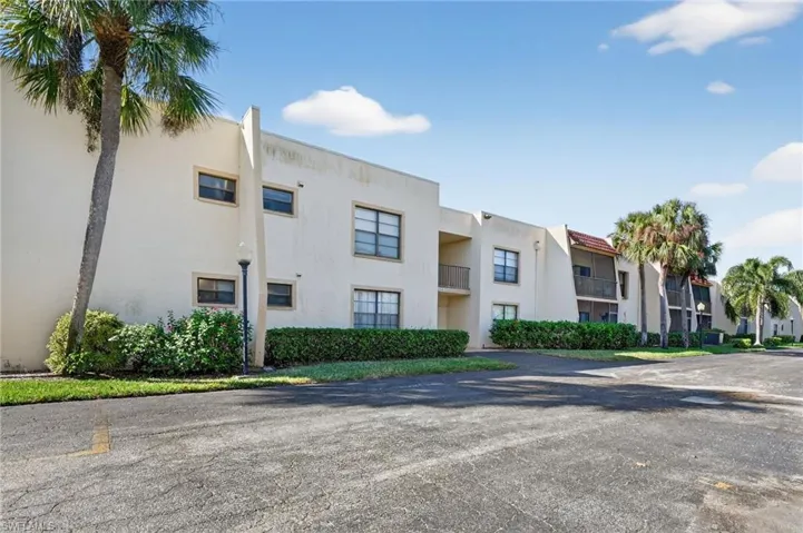 View of the front of condo building