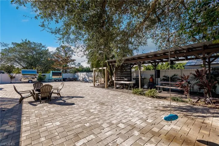 View of patio with a pergola