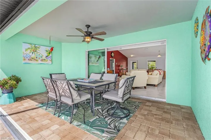 Outside screened dining area