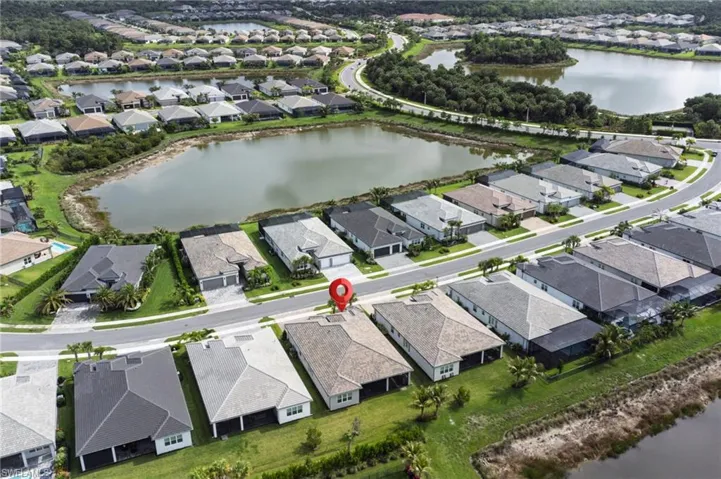 Aerial view of the home placement.