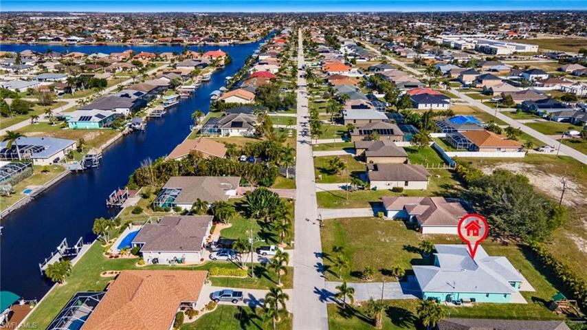 Aerial of Street w/Marker
