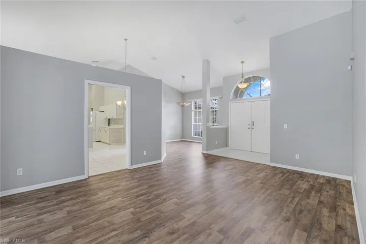 Living and dining areas
