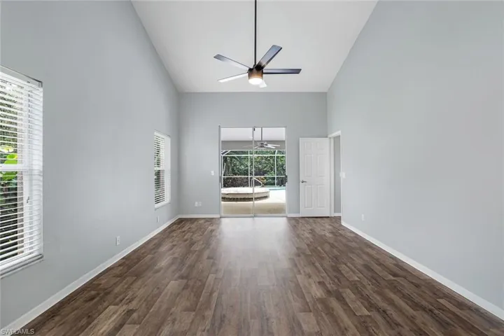 Master bedroom with sliders to the pool