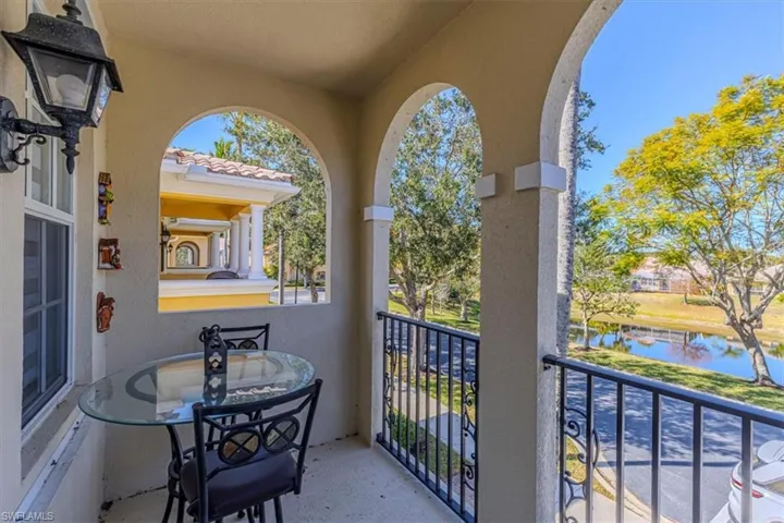 Balcony with a water view