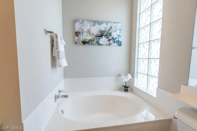 Bathroom with a bathtub and toilet